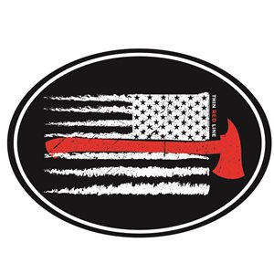 MAGNET-THIN RED LINE (OVAL) (NOT FOR AAFES)