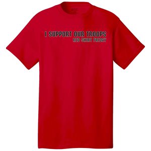 TEE-3702 SUPPORT TROOPS RED FRIDAY RED-SM