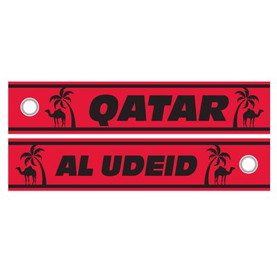 KEY-QATAR AL UDEID W / CAMEL AND PALM TREE(RED&BLK)