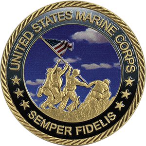COIN-U.S. MARINE CORPS COLORED BACK @