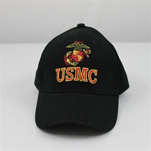 CAP-USMC W / LOGO (BLK) 3 / LOC BOC[LX] USA@ ! #