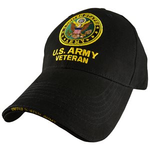 CAP-U.S. ARMY VETERAN W / LOGO, 3LOC (BLK BRSH)