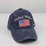 CAP- UNITED STATES AMER. FLAG (WASHED NAVY) [LX] ! #