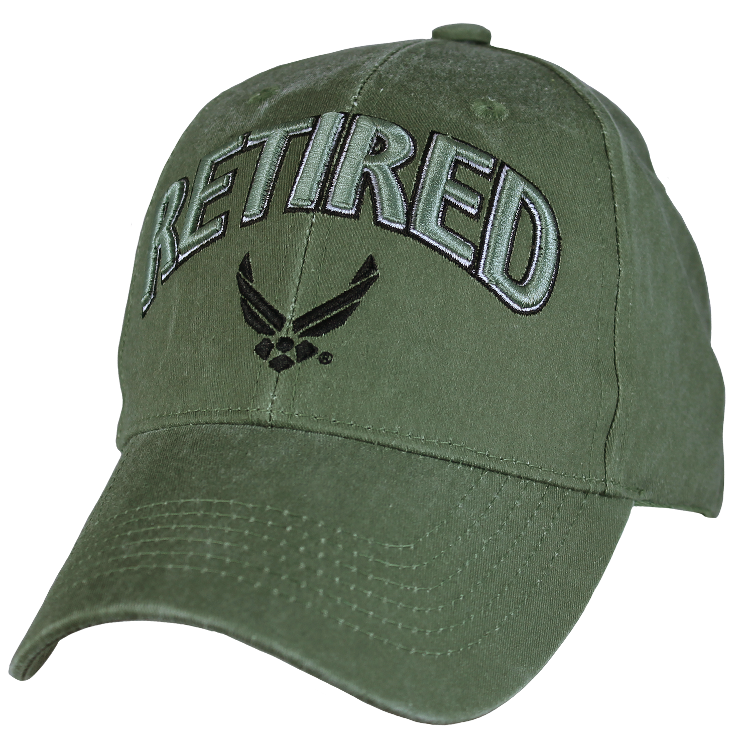 CAP-RETIRED W / AIR FORCE LOGO 3-D OD 