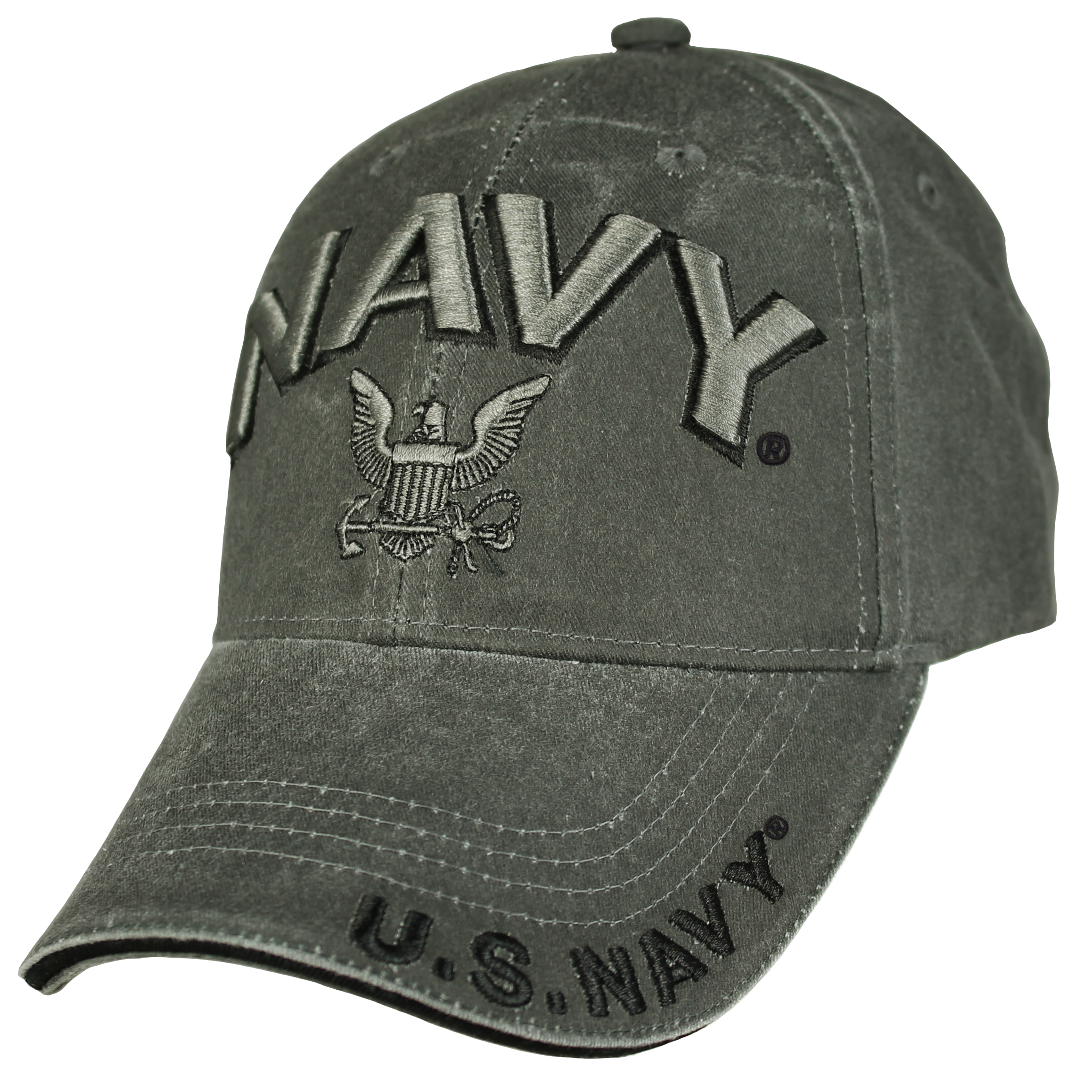 CAP-US NAVY W / LOGO (WASHED BLK) 