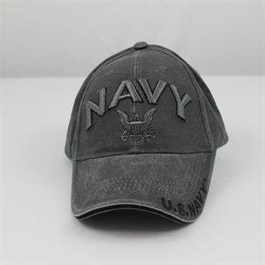CAP-US NAVY W / LOGO (WASHED BLK) !