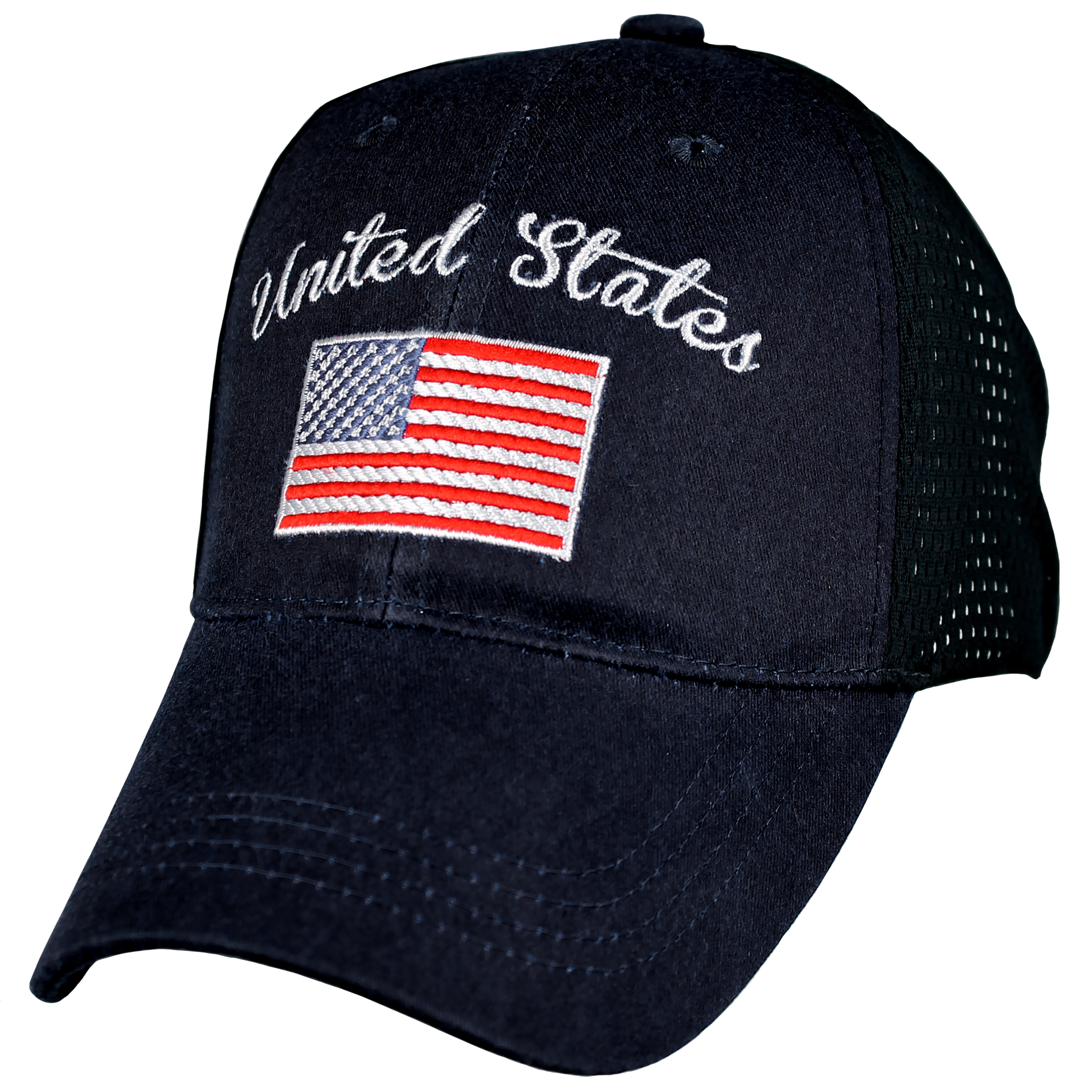 CAP-UNITED STATES W / FLAG (DKN MESH) 