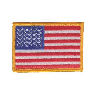 PAT-AMERICAN FLAG W / (H&L) GLD(2X3)